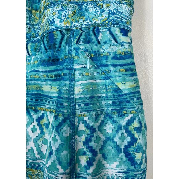 Title Nine Trouble Dress Blue Print Size 8 Racerback Nimblene Activewear Outdoor - Picture 4 of 12
